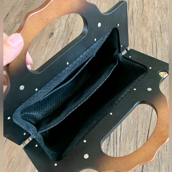 Handmade Genuine Hair-on Calf-hide Wooden Frame Top Handle Bag & 2 Strap Styles - Picture 15 of 16